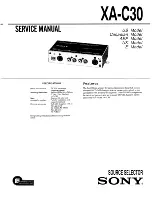 Preview for 1 page of Sony XA-C30 - 2 Output Selector Service Manual