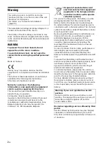 Preview for 2 page of Sony XAV-1550D Operating Instructions Manual