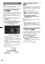 Предварительный просмотр 22 страницы Sony XAV-601BT Operating Instructions Manual