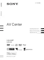 Sony XAV-63 Operating Instructions Manual preview