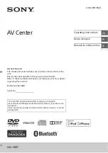 Preview for 1 page of Sony XAV-68BT Operating Instructions Manual