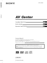 Sony XAV-A1 - Av Center Operating Instructions Manual предпросмотр