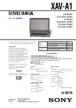 Preview for 1 page of Sony XAV-A1 - Av Center Service Manual