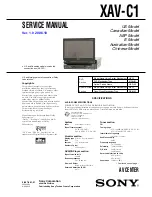 Preview for 1 page of Sony XAV-C1 Service Manual