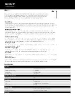 Preview for 1 page of Sony XBA-1 Specifications