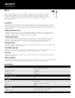 Sony XBA-4 Specifications preview