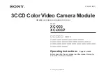 Sony XC-003 Operating Instructions Manual preview