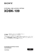 Sony XDBK-109 Operating Instructions Manual preview