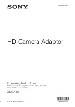 Предварительный просмотр 1 страницы Sony XDCA-53 Operating Instructions Manual