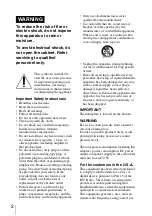 Предварительный просмотр 2 страницы Sony XDCA-55 Operating Instructions Manual
