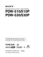 Preview for 1 page of Sony XDCAM PDW-510 Operation Manual