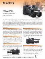 Sony XDCAM PDW-850 Specifications preview