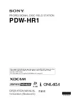 Sony XDCAM PDW-HR1 Operation Manual preview