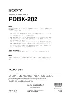 Preview for 1 page of Sony XDCAM PDW-HR1 Operations & Installation Manual