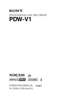 Sony XDCAM PDW-V1 Operation Manual preview