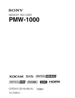 Preview for 1 page of Sony XDCAM PMW-1000 Operation Manual