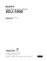 Sony XDCAM XDBK-J102 Installation Manual preview