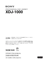 Sony XDCAM XDJ-1000 Operation Manual preview