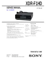 Sony XDRF1HD - HD Radio Tuner Service Manual предпросмотр