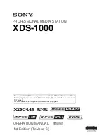 Preview for 1 page of Sony XDS1000 Operation Manual