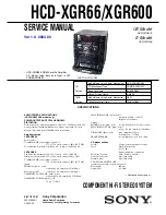 Sony XGR600 Service Manual preview