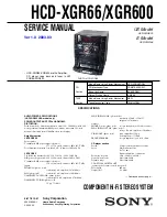 Sony XGR600 Service Manual предпросмотр