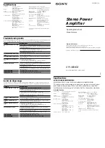 Preview for 2 page of Sony XM-1004GX Operating Instructions