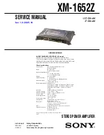 Sony XM-1652Z - Amplifier Service Manual предпросмотр