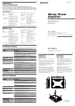 Sony XM-1805GX Operating Instructions preview