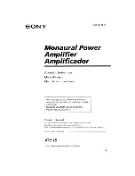 Sony XM-1S Operating Instructions Manual предпросмотр