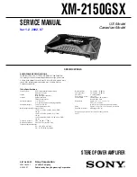 Sony XM-2150GSX Marketing Specifications Service Manual preview