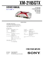 Sony XM-2165GTX Marketing Specifications Service Manual preview