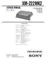 Preview for 1 page of Sony XM-222MK2 Service Manual