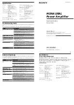 Предварительный просмотр 2 страницы Sony XM-3001SXD - Stereo Power Amplifier Operating Instructions