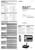 Sony XM-405EQX Marketing Specifications Operating Instructions preview