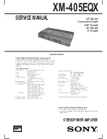 Sony XM-405EQX Marketing Specifications Service Manual preview