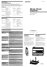 Preview for 1 page of Sony XM-405EQX2 Operating Instructions