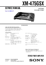 Sony XM-475GSX Marketing Specifications, Connections & Service Manual предпросмотр