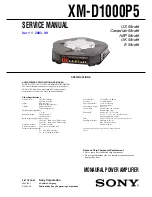 Preview for 1 page of Sony XM-D1000P5 Marketing Specifications Service Manual