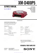 Preview for 1 page of Sony XM-D400P5 Product Guide Service Manual