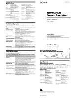 Preview for 2 page of Sony XM-DS1300P5 Operating & Mounting Operating Instructions Manual