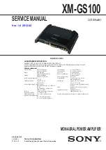 Sony XM-GS100 Service Manual preview