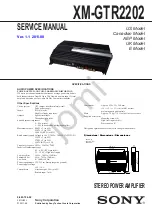 Preview for 1 page of Sony XM-GTR2202 Service Manual