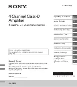 Sony XM-S400D Operating Instructions Manual preview