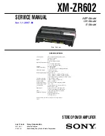 Sony XM-ZR602 Service Manual preview