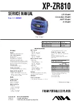 Preview for 1 page of Sony XP-ZR810 Service Manual