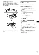 Предварительный просмотр 11 страницы Sony Xplod CDX-F7700 Operating Instructions Manual