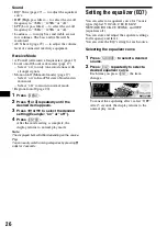 Предварительный просмотр 26 страницы Sony Xplod CDX-F7700 Operating Instructions Manual