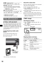 Предварительный просмотр 10 страницы Sony Xplod CDX-GT30W Operating Instructions Manual