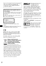 Preview for 2 page of Sony XPlod MEX-BT5000 Operating Instructions Manual